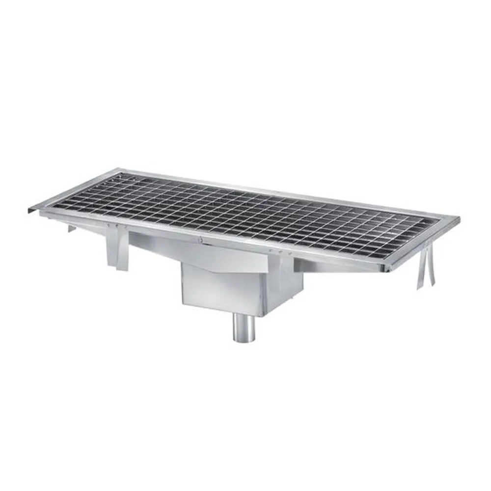 Caniveau inox panier a dechet amovible siphon