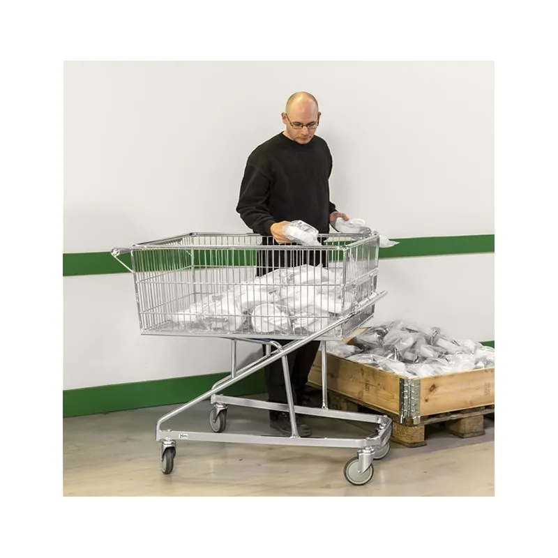 Chariot de magasin avec panier supérieur